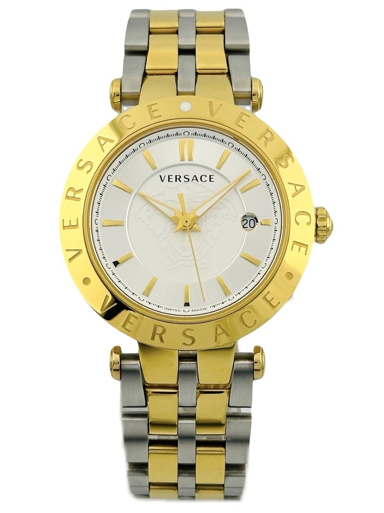 Versace VQP080015 V-Race 42mm Two-Tone Bicolour IP 2N + Silver Bracelet Watch