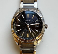 SEIKO 4R35-00D0 Automatic Mens Watch 40mm Black Dial Date 10 Bar WR Metal