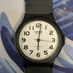 Casio MQ-24 Quartz Analog Water Resistant White Dial Black Resin Strap Watch