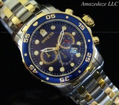 NEW Invicta Men Pro Diver Scuba VD53 Chronograph Stainless Steel BLUE DIAL Watch