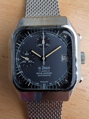 Vintage Men’s Watch Le Jour Sous Marine Auto Chronograph Square Dial Cal. 7754