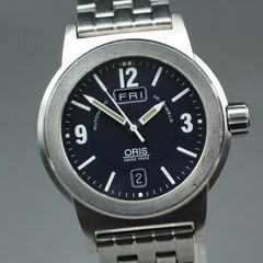 Vintage ORIS Big Crown 7500 Automatic Black Day/Date Boys Watch 40mm From JAPAN