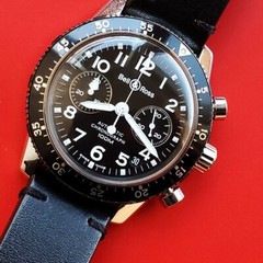 RARE MEN BELL & ROSS AUTOMATIC CHRONOGRAPH DATE REF 520 S 41 MM SERVICED