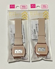(New )BLUE PLANETWatch DIGTAL Set of 2 Daiso Japan