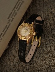 Gold And Black Vintage Style Unique Dainty Women’s Wrist Watch Trendy