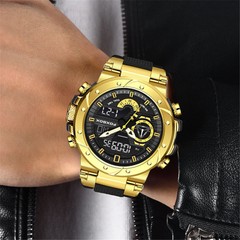 LIGE FOXBOX Men Sport Watch Military Wristwatch Outdoor Digital Weekdate Watch