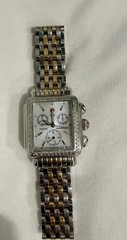 Michele Deco Diamond Chronograph Watch 71-6000 MOP Box Bands Links Complete Set
