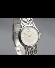 1990 [EXC+5] Vintage SEIKO Credor 9571-5050 32mm White Dial Silver QZ Mens Watch