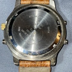 Vtg Wilson Ani-digi Watch Tachometer, WR Stopwatch Rotating bezel Leather W-29