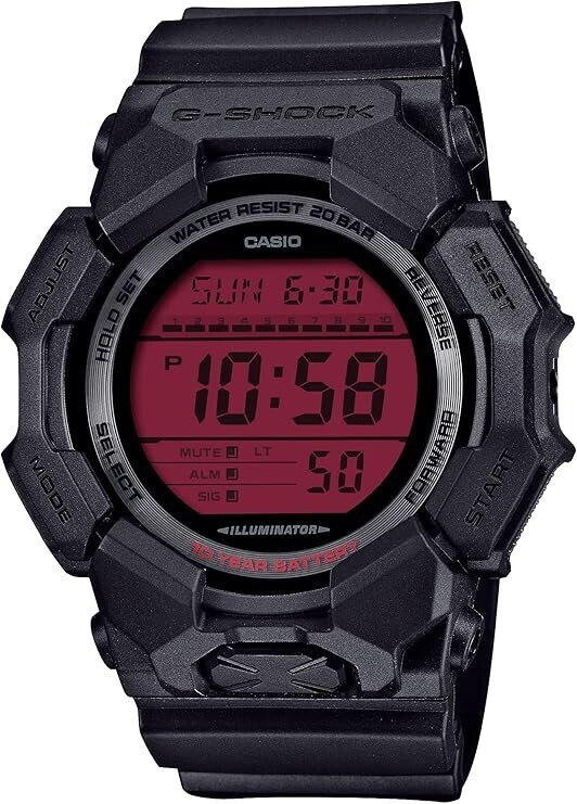 CASIO G-SHOCK Men Watch GD-010BBR-1JF BLACK BOLD RED Big Case Carbon Digital