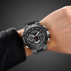 Men Large Dial Digital LED Quartz Date Sport Watch Waterproof Wristwatch Gift