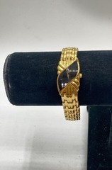 Vintage Seiko Women’s Gold Tone Asymmetrical Black Dial Quartz Watch 4N00-6411