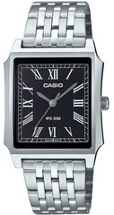 CASIO Vintage Square Stainless Steel Black Dial Roman Numeral 50M MTP-B190D-1BV