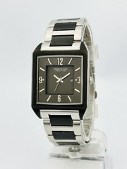 Kenneth Cole Men’s KC3782 Bicolour Two Layer Gunmetal Dial Square Slim Watch