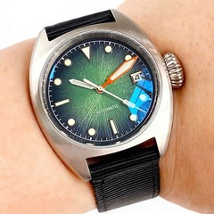 Tandorio 20ATM 36mm Luminous Green Automatic Men Diver Watch For Miyota 8215
