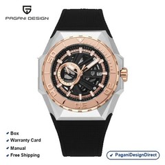Pagani Design PD-YS007 Gold Skeleton Rubber Automatic Men’s Watch