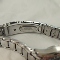 Citizen Eco-Drive Quartz WR100 100m Black Dial Date Silver Bracelet w/ Box