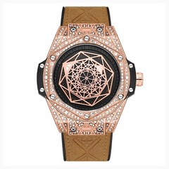 KIMSDUN Stylish Sport Watches, Geometry Polygon, Quartz Wristwatch,Leather Strap