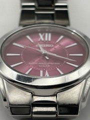 Rare operational radio solar Seiko ladies 3B21 0BB0 silver purple SSDT019