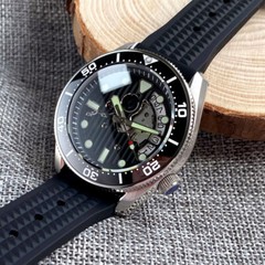 20ATM Tandorio 42.5mm Black Skeleton Dial Japan NH35A Automatic Mens Watch