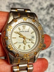 Working New SEIKO ALBA Aqua Gear Men’s Women’s Wristwatch Gold Silver Unisex