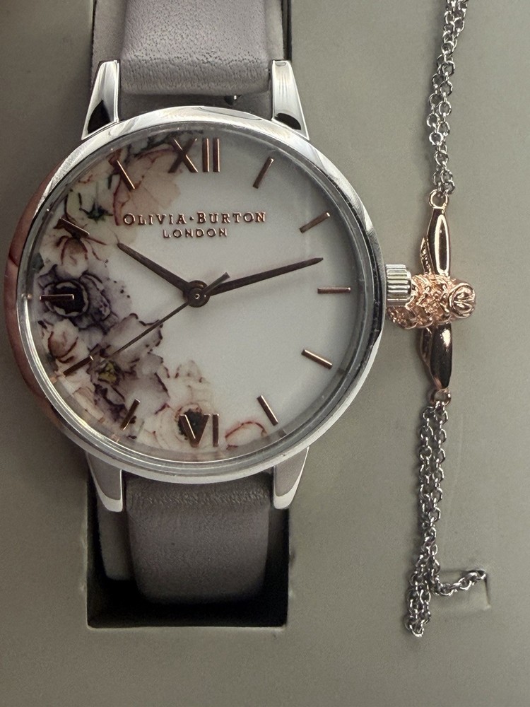 Olivia Burton London Floral Dial Women’s Watch & Bracelet Gift Set New in Box
