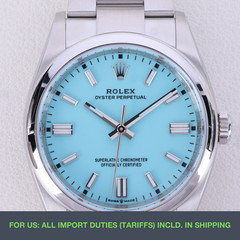 Rolex Oyster Perpetual 36 126000 36mm Sky Blue / Blue Dial Full Set New