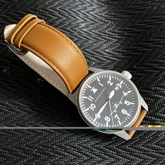 Mens Germany Pilot Titanium Messerschmit Watch Black Dial 41mm