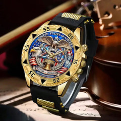 Luxury Quartz Watches 250Th USA Anniversary Men Silicone Strap Quartz Watch Gift