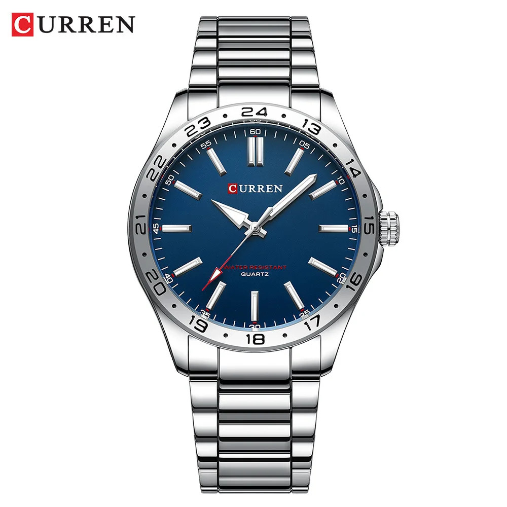 CURREN 8452 Men’s Quartz Watch Stainless Steel Business Dress Wristwatch 3ATM