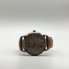 Relic Unisex Watch 34mm Bronze Dial Brown Leather Roman Numeral New Battery