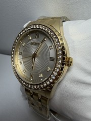 Invicta Men’s Gold Gem-Set Wristwatch Gemstone Markers Metal Bracelet Box