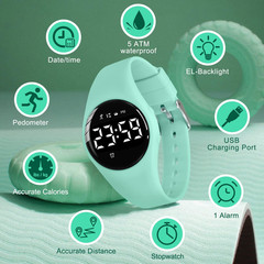 Kids Watches for Girls Boys Digital Sport Watch with Step Counter Pedometer Vibr