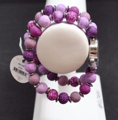 Jilzarah Lilac Round Watch Polymer Clay Beads Handcrafted Artisan Jewelry Y1
