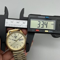 Vintage Pulsar Men Watch 33mm Champagne Dial Day Date Stretch Y148-6019