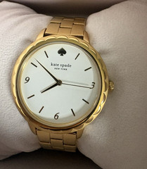 Kate Spade New York Morningside Quartz Gold Tone Bracelet White Dial 34mm Box