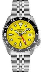 New Seiko 5 Five Sports SKX GMT Automatic Men’s Watch 100m Yellow Dial SSK017