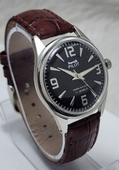 Working Hand winding HMT Pilot Black Dial 17 Jewels Back Wrist Watch