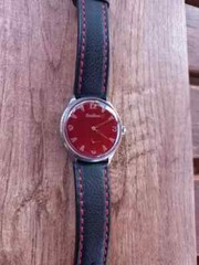 Cornavin vintage Swiss mechanical men’s watch with rare dark red dial
