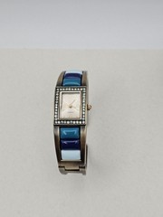 Beautiful Blue Cuff Watch pave’ diamonds Turquoise, blue and teal colors New