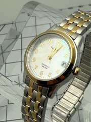 Timex T2M828 Essex Avenue 25mm Quartz MOP Indiglo Two-Tone Expansion Date