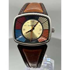 Rare Vintage 1990’s Diesel, Multicolor Dial, Original Brown Leather Band