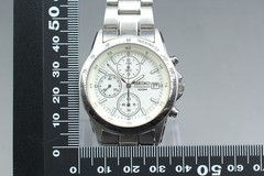 Read! [N MINT] Seiko 7T92-0DW0 Chronograph White Qz Men’s Watch Vintage JAPAN