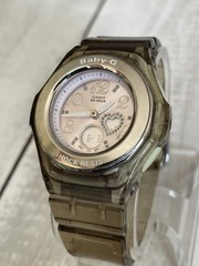 Casio Baby G Watch Silver Tone Quartz Analog 39mm Dial (F527) BGA-100 New Batter