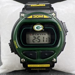 Vintage 1990s LCD Green Bay Packers Rare NFL 8.5” Watch (works) Good Stuff Corp