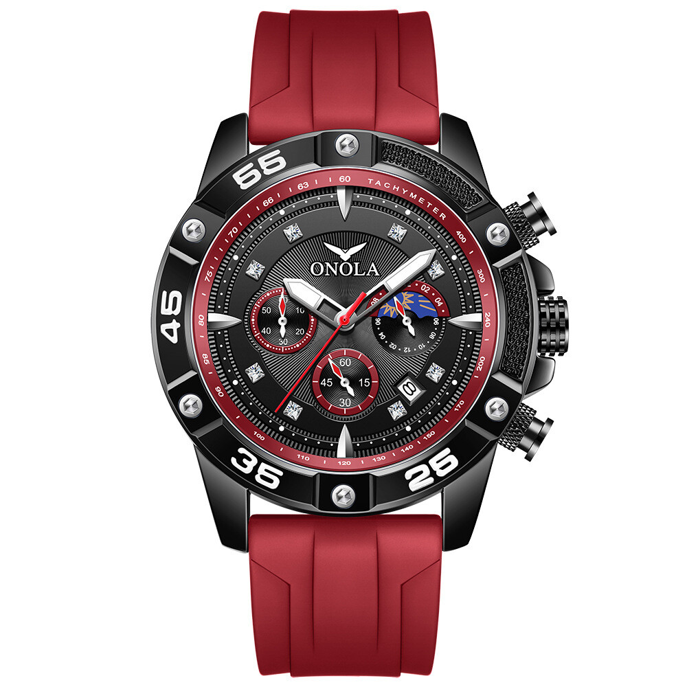 ONOLA Men’s Calendar Multifunction Chronograph Waterproof Luminous Quartz Watch