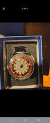 PINDU Men’s Mechanical Watch Roulette Dial Sapphire Glass Fine Steel Leather