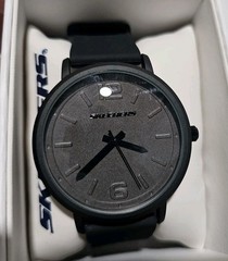 Brand New Skechers SR5042 Black Watch 46MM Quartz Silicone Bracelet Watch 3 ATM