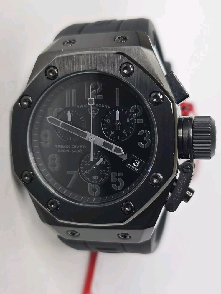 Swiss Legend Men’s Trimix Quartz Chronograph Watch Black 44mm