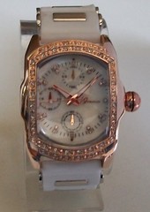 Men’s Rose Gold, Silver White Silicone Band Fashion Casual Hip Hop Watch